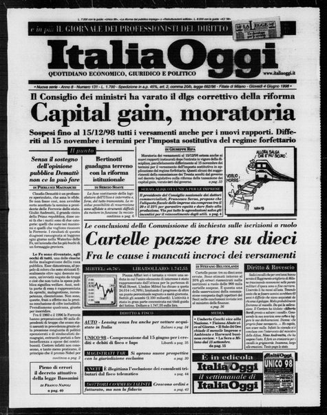 Italia oggi : quotidiano di economia finanza e politica